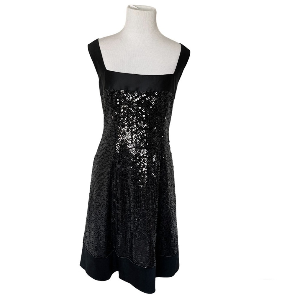 Black Fully Sequined Lined Jones New York Dress